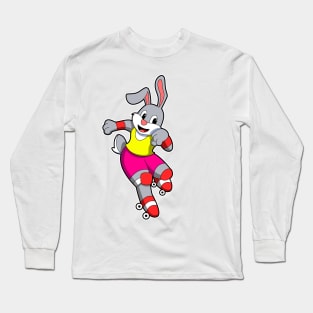 Rabbit at Inline skating with Inline skates & Helm Long Sleeve T-Shirt